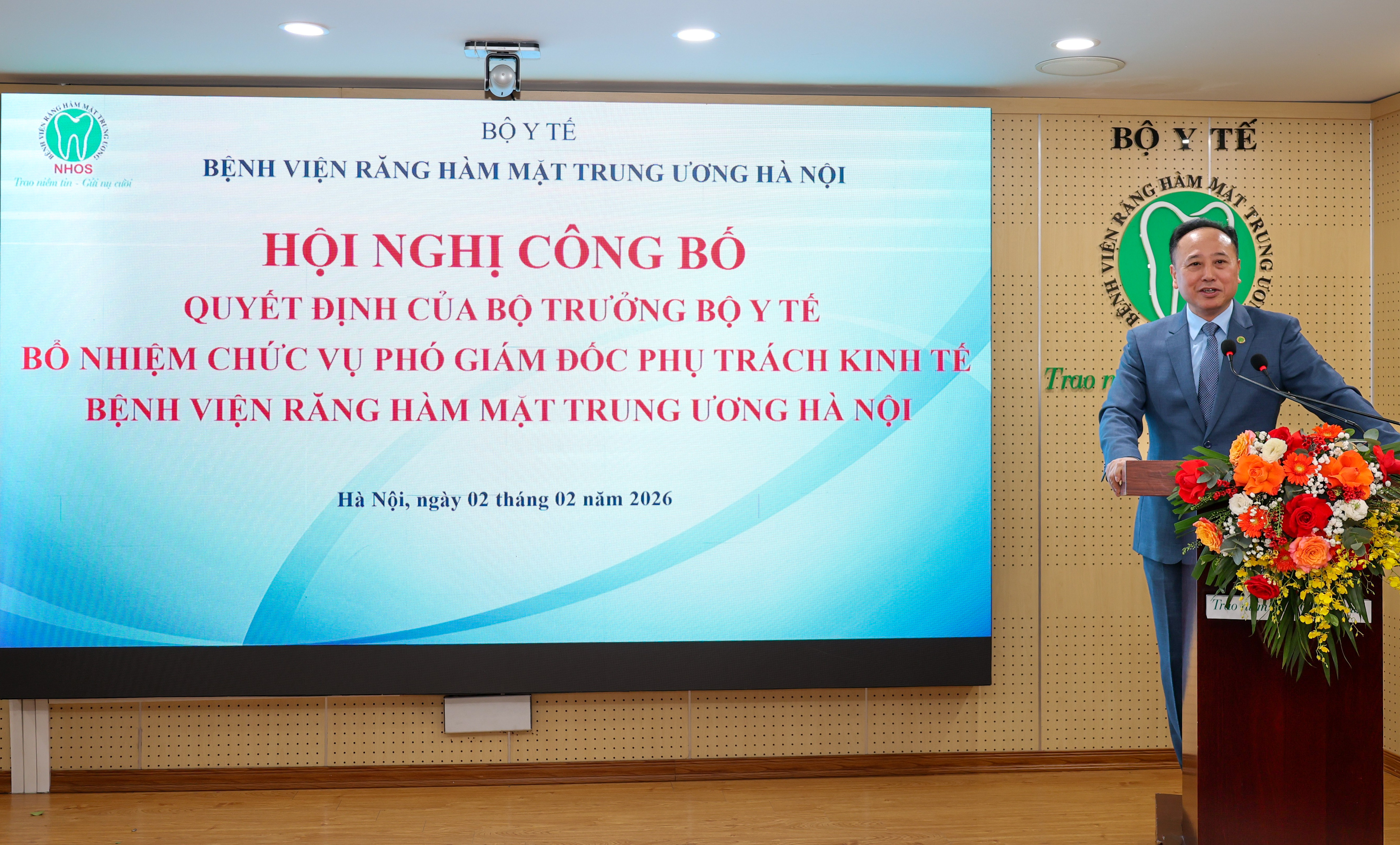 PGS.TS Trần Cao Bính, Bí thư Đảng ủy, Giám đốc Bệnh viện phát biểu